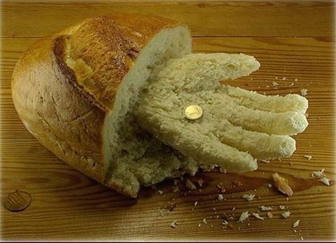 Escultura de pan (mano)