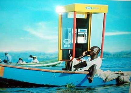 Teléfono público en el Caribe