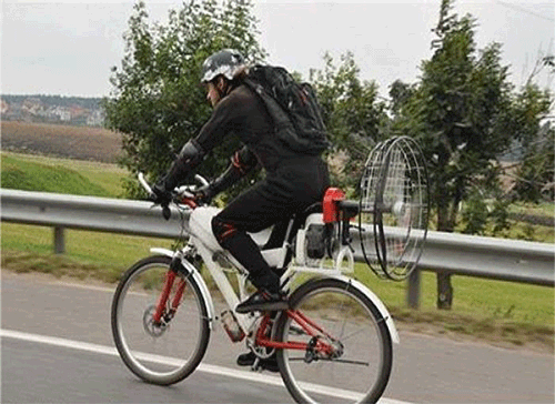 Bicicleta con ventilador