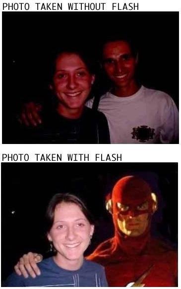 Foto con flash y sin flash