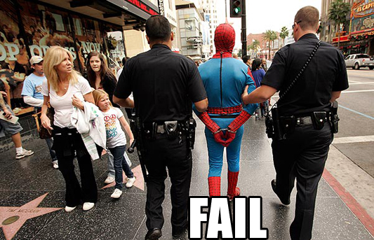 Spiderman arrestado
