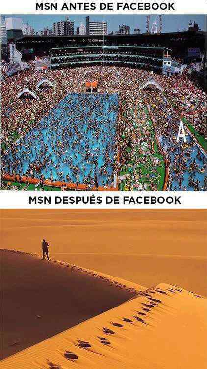 MSN antes y despues dle Facebook